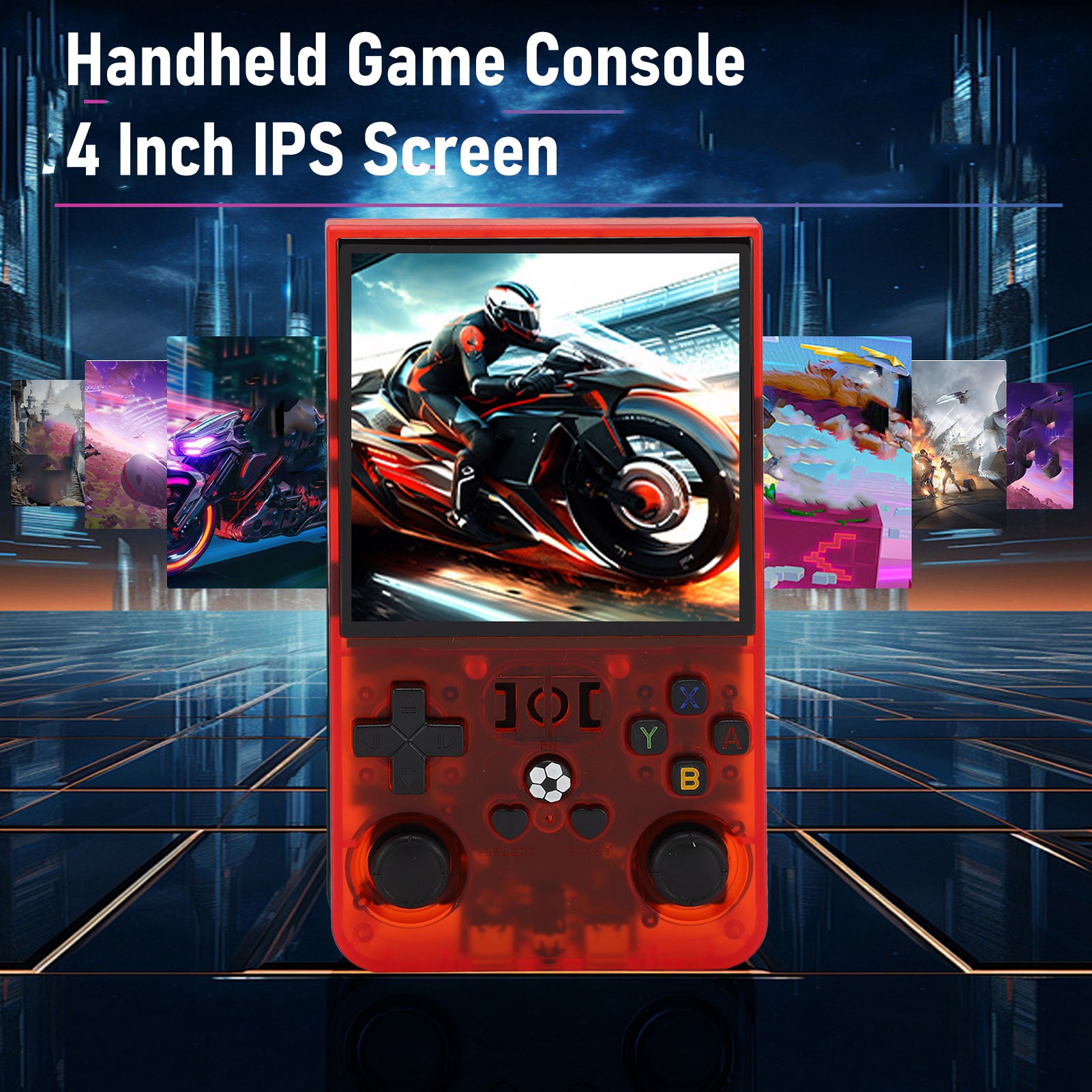 Open Source Retro Game Console 4 Inch - جهاز ألعاب محمول بدقة 720x720، مصمم