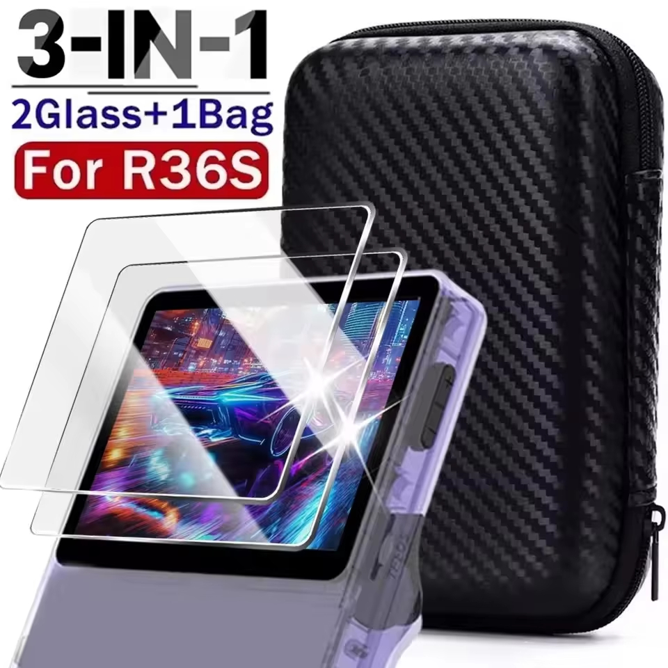 Screen Protector Tempered Glass Console - حقيبة حمل وتخزين 3 في 1