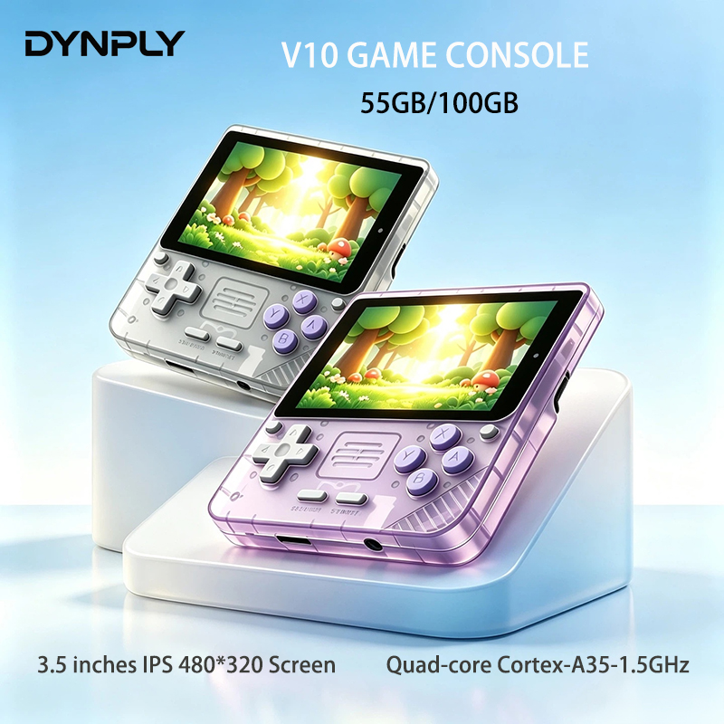 Retro Handheld Console Linux Ips Screen - جهاز ألعاب محمول POWKIDDY V10 بشاشة