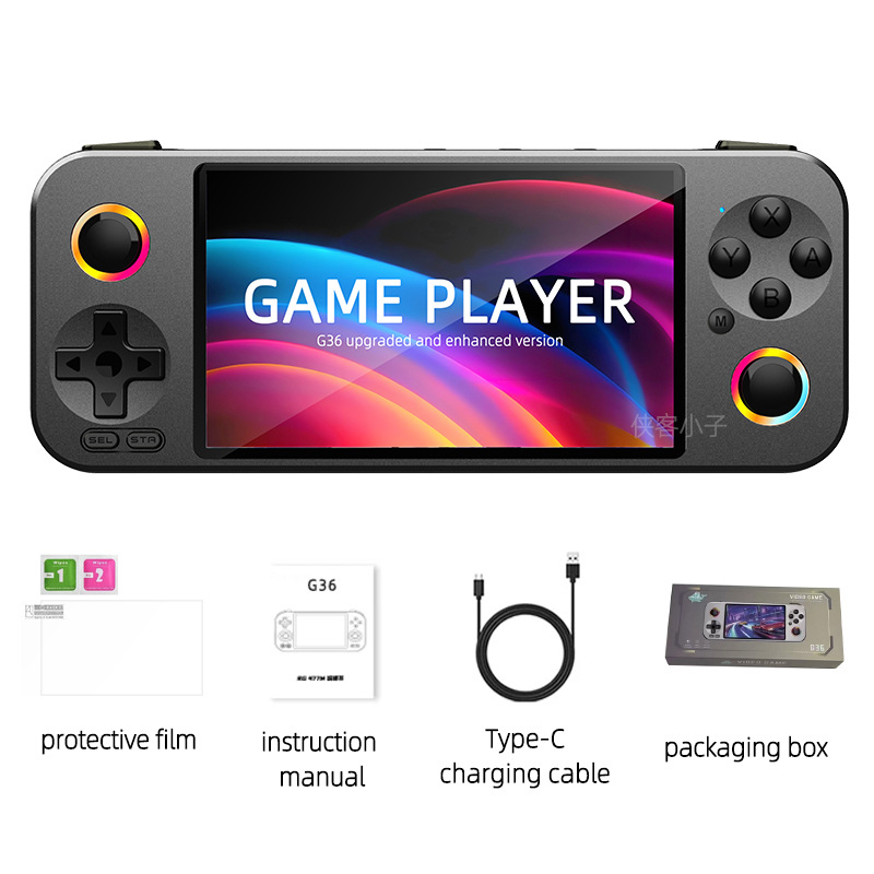 جهاز ألعاب محمول G36 مطور بشاش - مراجعة Open Source Retro Game Console 4 Inch وسعره