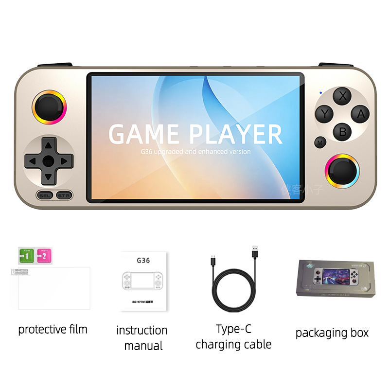 جهاز ألعاب محمول G36 مطور بشاش - مراجعة Open Source Retro Game Console 4 Inch وسعره