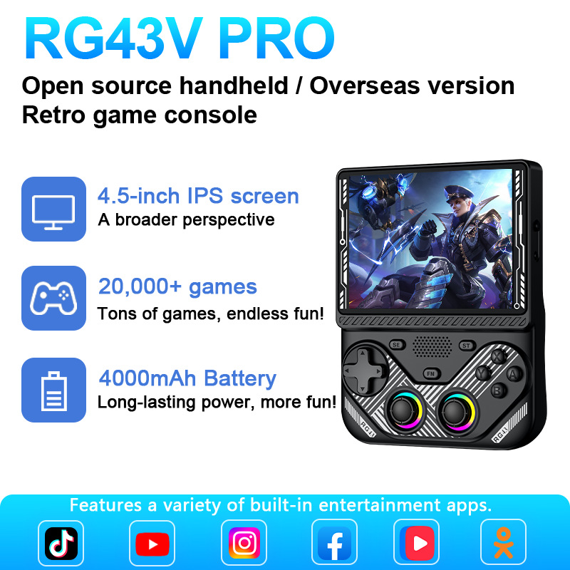أجهزة ألعاب محمولة Rg43v Pro ب - مراجعة Retro Game Console Hdmi Tv Output وسعره