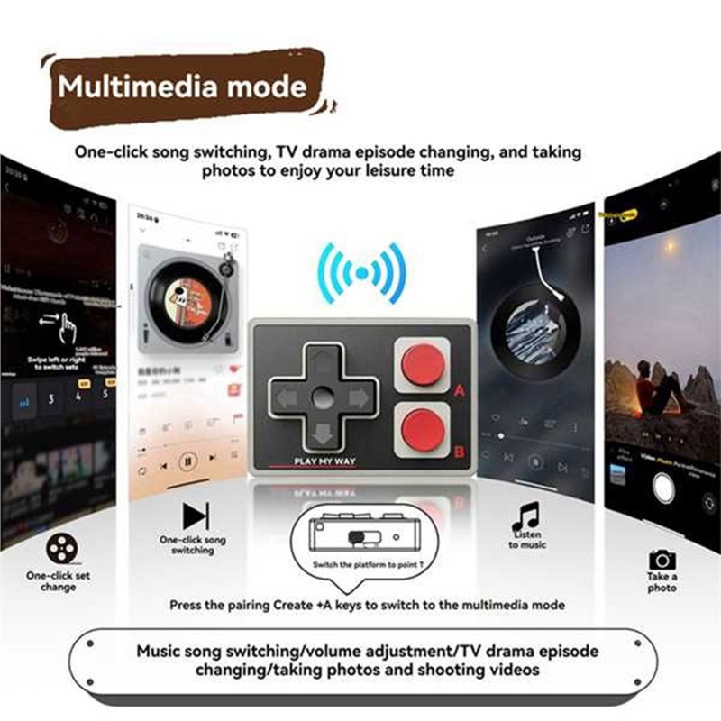 وحدة تحكم ألعاب صغيرة بتقنية ا - مراجعة Wireless Retro Controller Bluetooth Gamepad وسعره