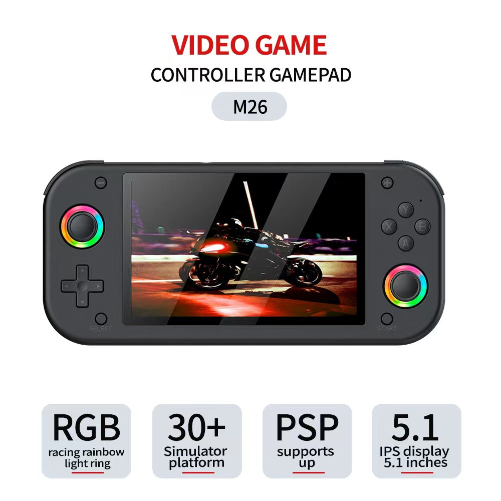 جهاز ألعاب محمول M26 بتصميم كل - مراجعة Open Source Retro Game Console 4 Inch وسعره
